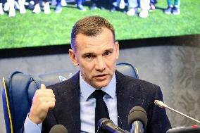 Press conference of Ukrainian Association of Football President Andriy Shevchenko in Kyiv